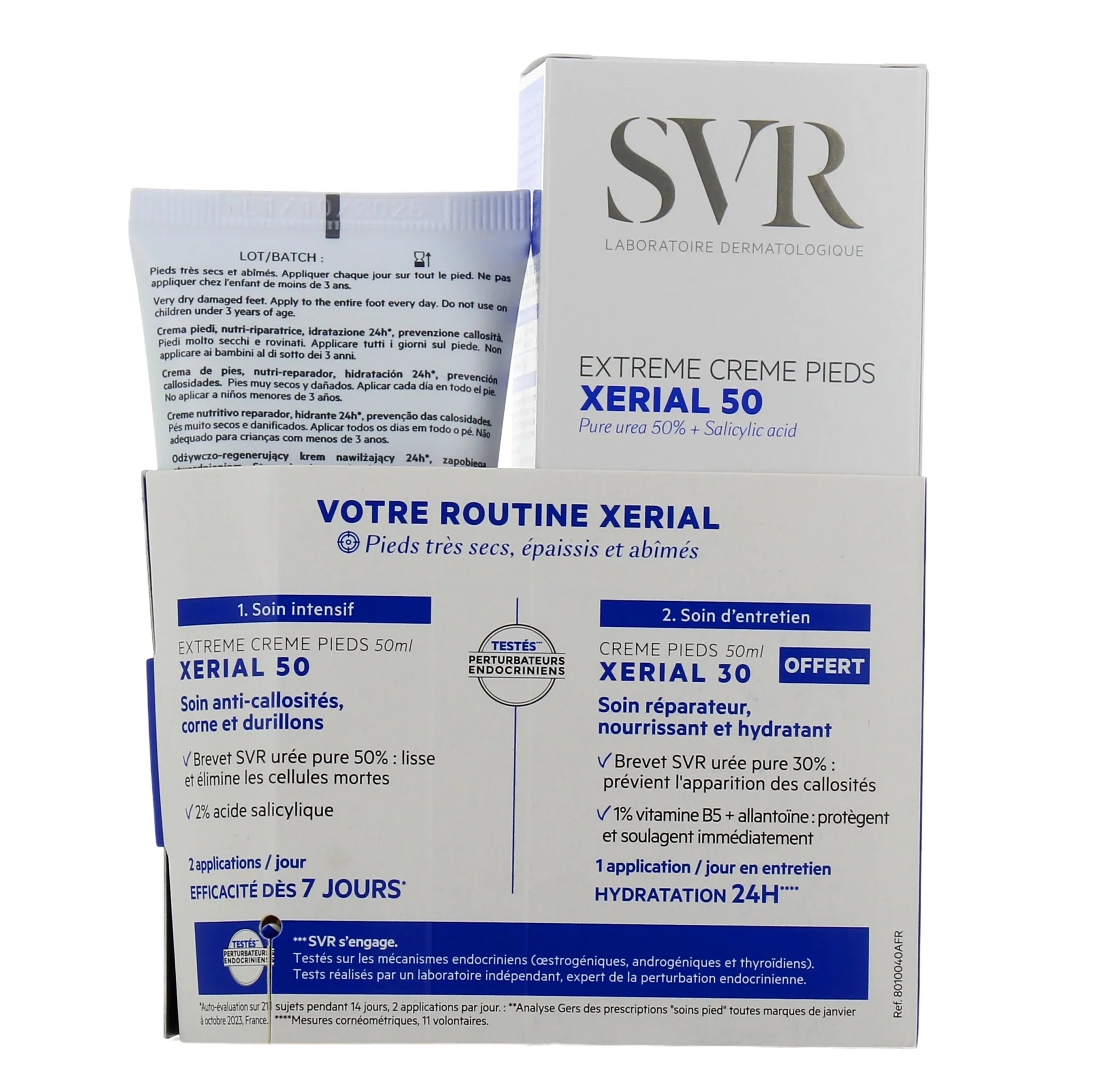 Svr Xerial Soin des Pieds : Crème Pieds 50 + Crème Pieds 30 Offert