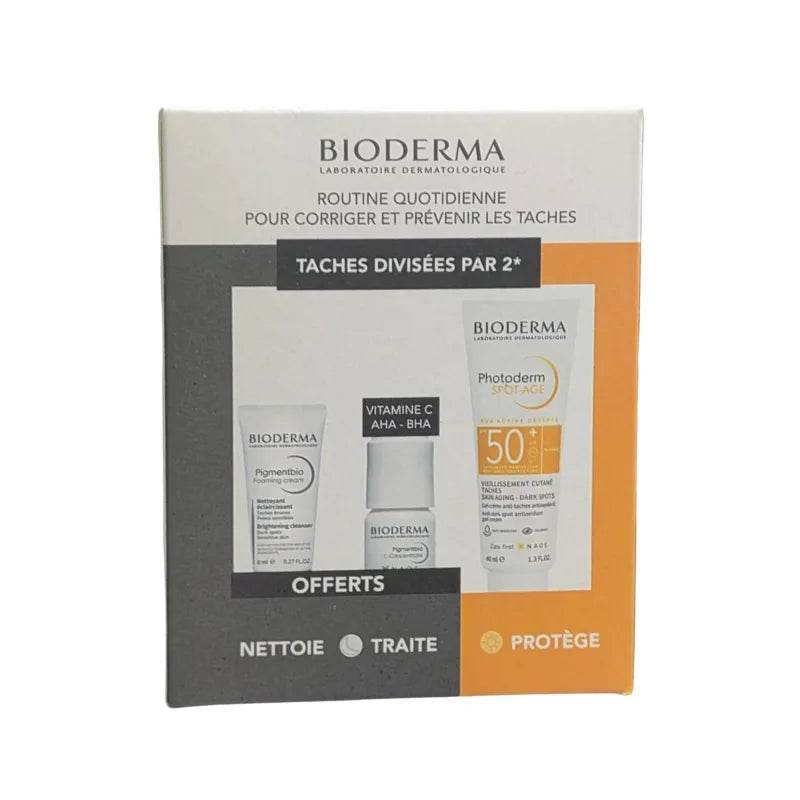 BIODERMA OFFRE PHOTODERM SPOT AGE SPF 50+ GEL CREME ANTI TACHES 40 ML + NETTOYANT 8ML+ PIGMENTBIO 5ML OFFERTS - Global Para