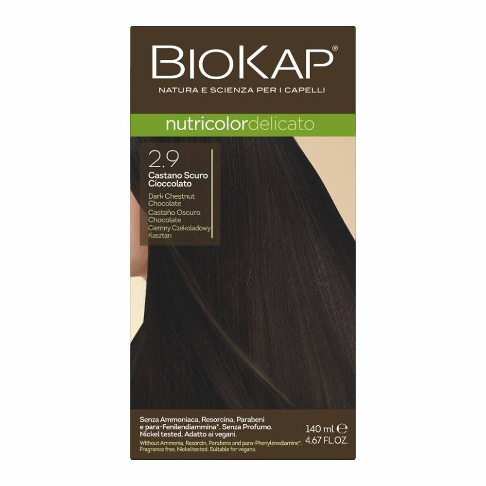 Biokap Nutricolor Delicato Teinture pour Cheveux 140ml 4.0 Châtain Naturel | Global Para 