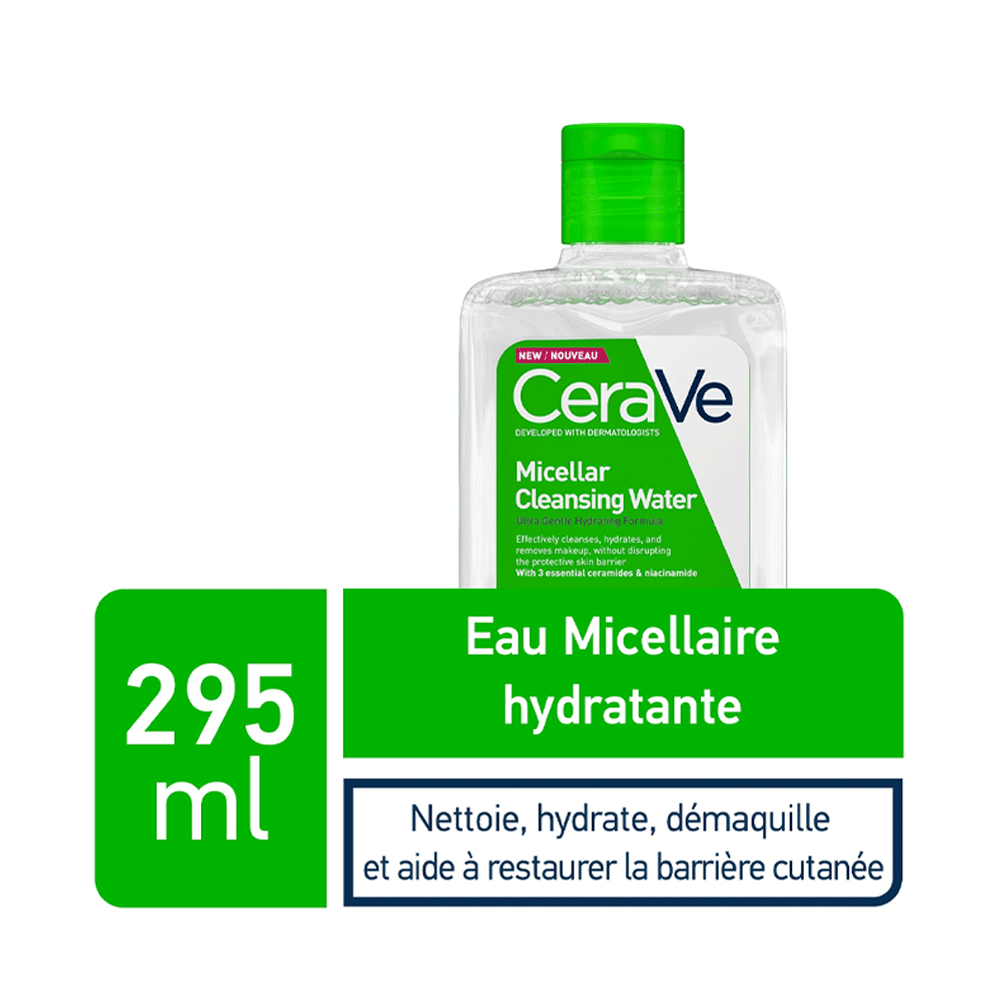 CeraVe Eau Micellaire Démaquillante Hydratante Peau Normale à Sèche | 295ml