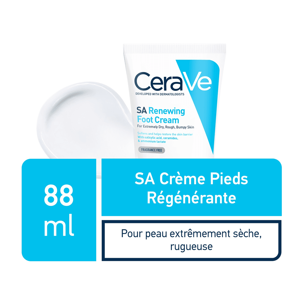 CeraVe SA Crème Régénérante Pieds Très Secs et Abîmés | 88ml