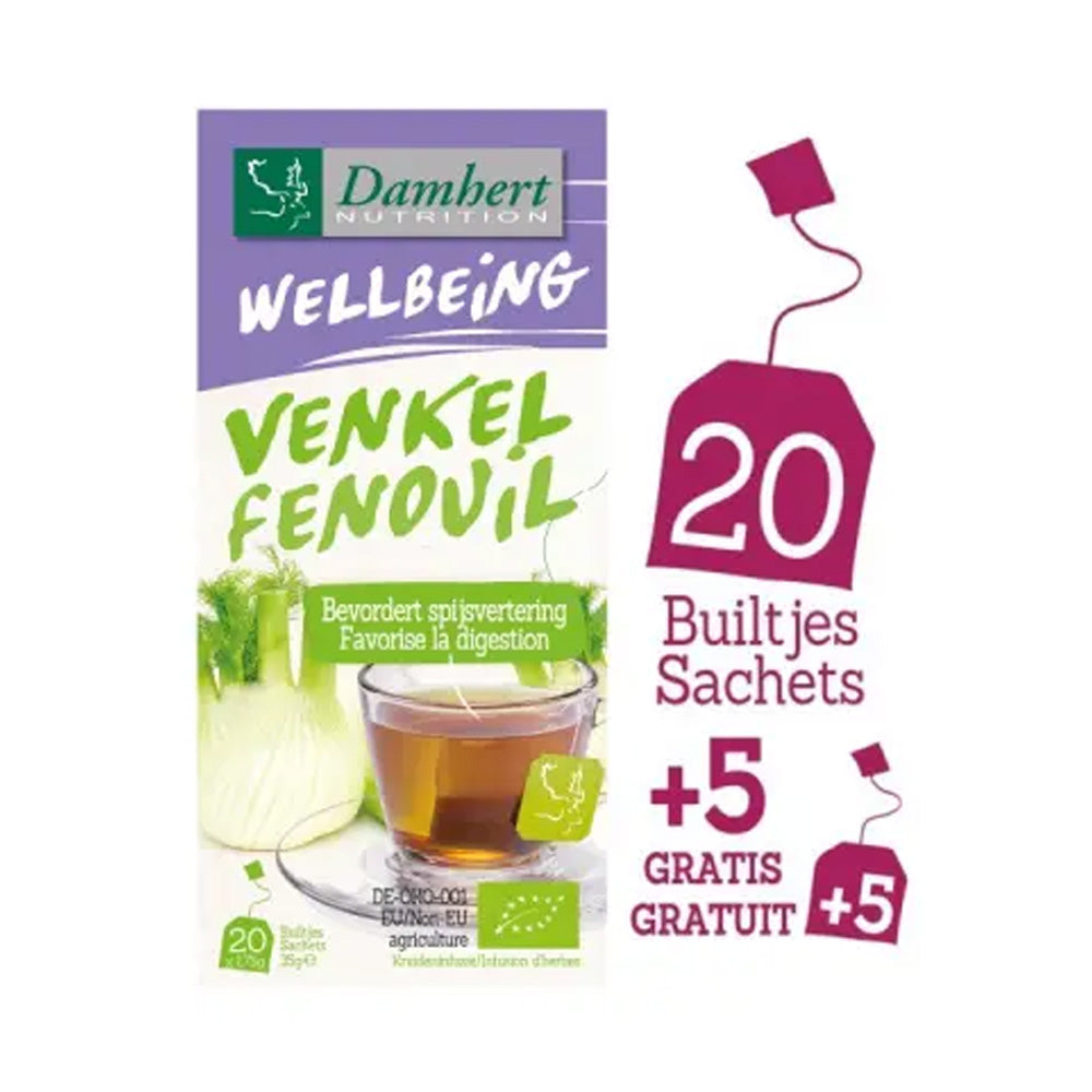 Damhert Wellbeing Tisane Fenouil 20+5 Sachets - Nova Para