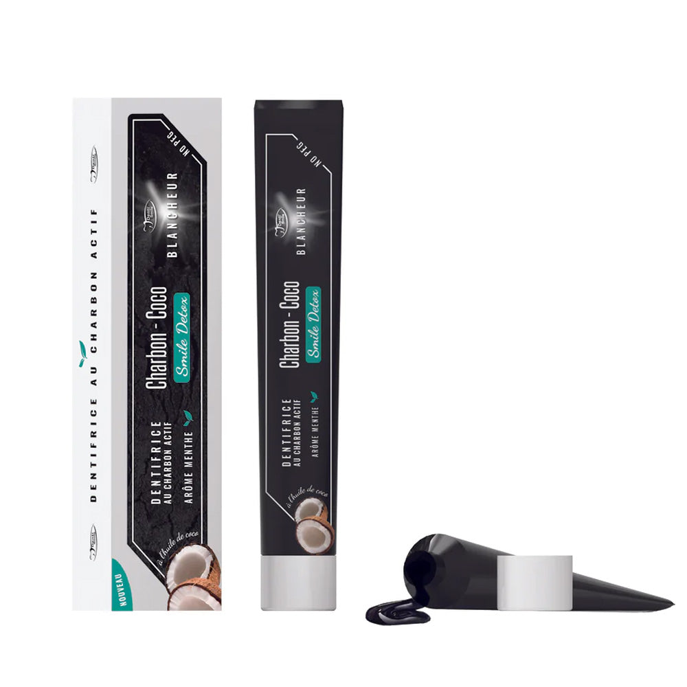 Denti-smile Dentifrice Charbon-coco Blancheur 100g nova parapharmacie prix maroc casablanca