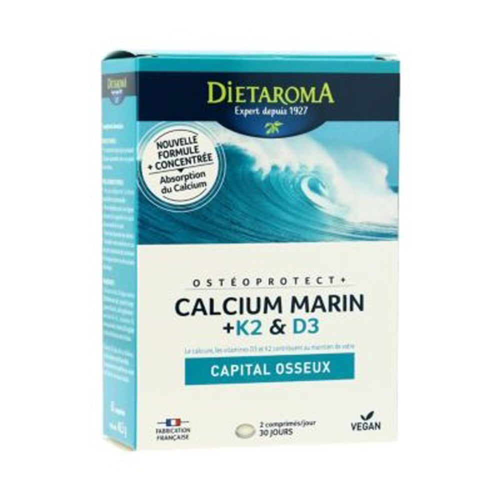 Dietaroma Calcium Marin +K2 Et D3 60 Capsules | Global Para 