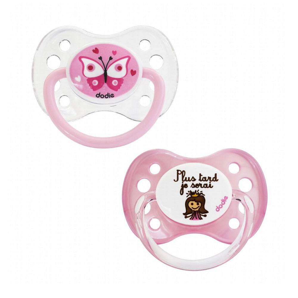 Dodie 2 Sucettes Anatomique Papillon Et Princesse +6m A13