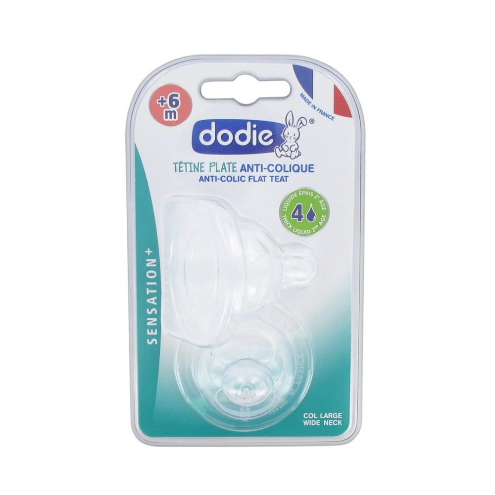 Dodie 2 Tétines Plates Sensation+ Col Large Débit 4 +6m | Global Para 