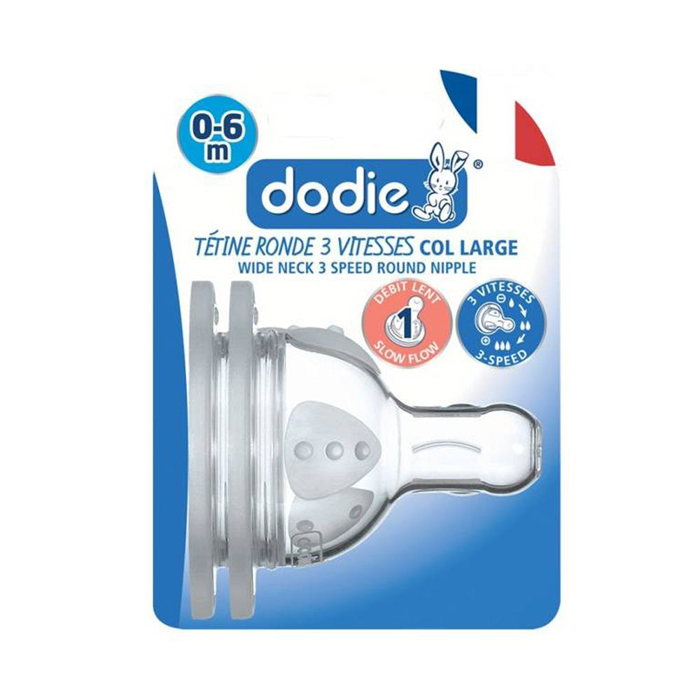 Dodie 2 Tétines Rondes Initiation+ 1 Débits De Tétines Rondes 3 Vitesses 0-6m | Global Para 