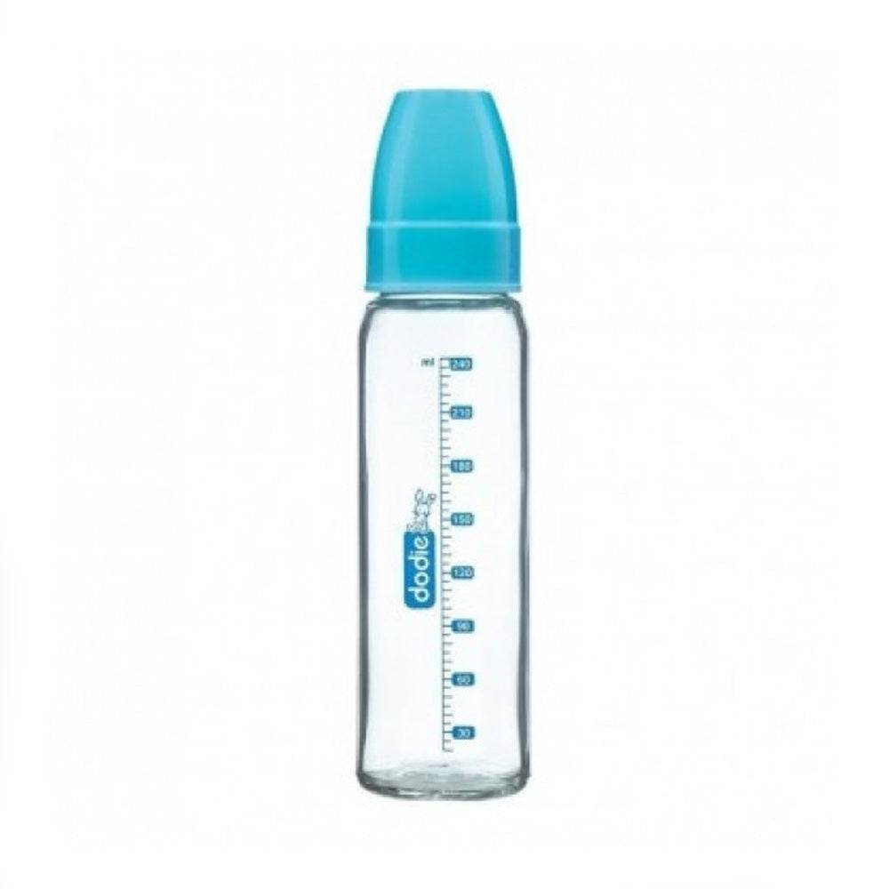 Dodie Biberon En Verre Bleu Col Etroit 240ml