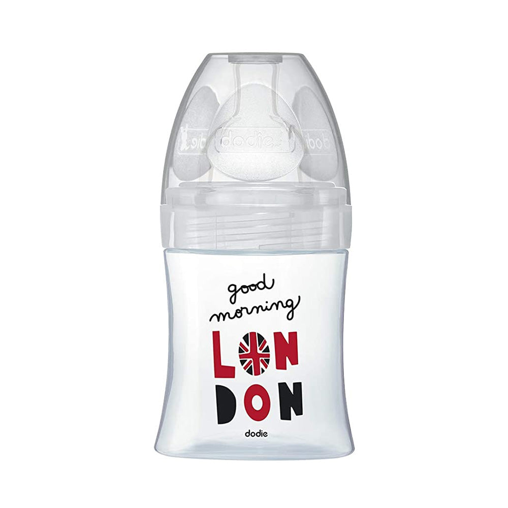 Dodie Biberons Verre Sensation+ Anti-Coliques Tétine Plate Débit Lent London +0m 150ml | Global Para 