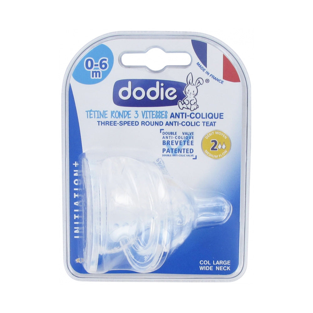 Dodie Initiation+ 2 Tétines Ronde 3 Vitesses Débit Moyen 0-6m | Global Para 