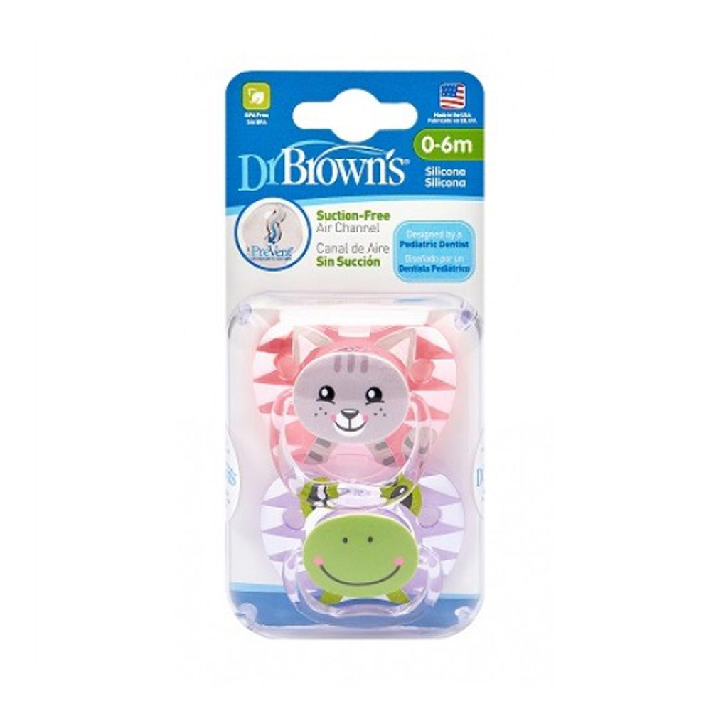 Dr Brown's 2 Sucette Printed Girl Shield 0-6m - Nova Para