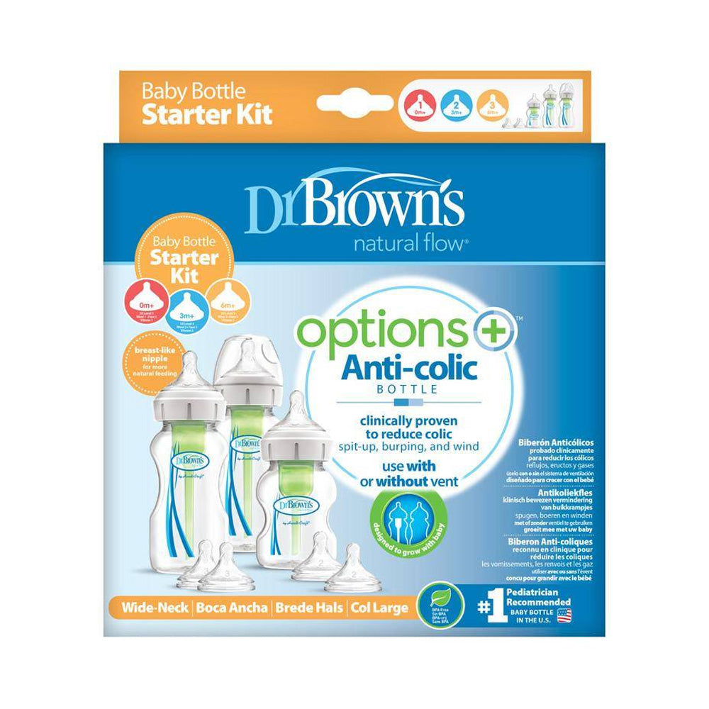 Dr. Brown’s Options+ Anti-colic Bottle Kit Starter Biberon à Cole Large - Nova Para