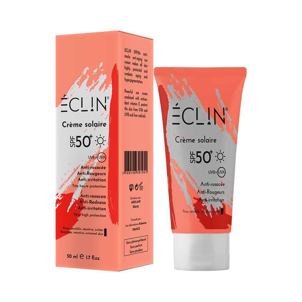 Eclin crème solaire Anti-Rougeurs SPF50+ 50ml nova parapharmacie prix maroc casablanca