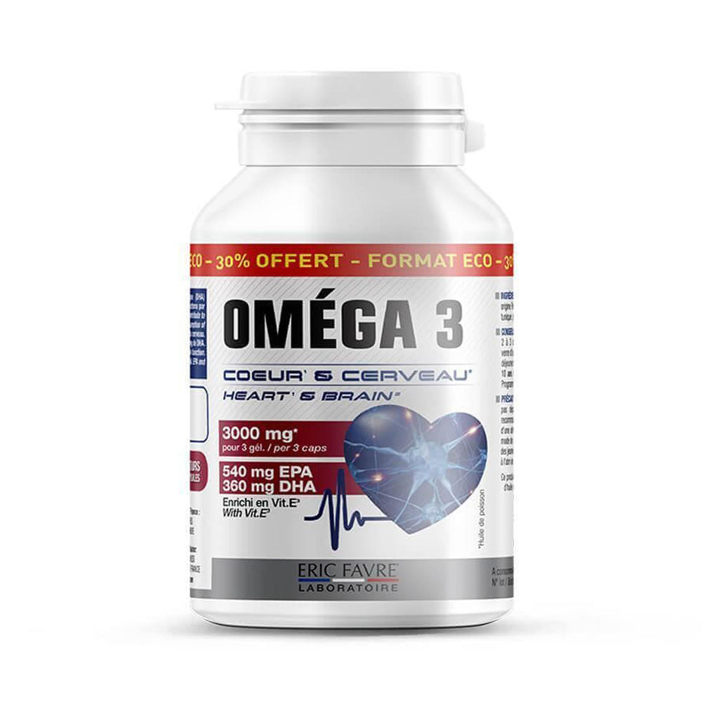 Eric Favre Omega 3 Cœur et cerveau 3000 mg 60 capsules nova parapharmacie prix maroc casablanca