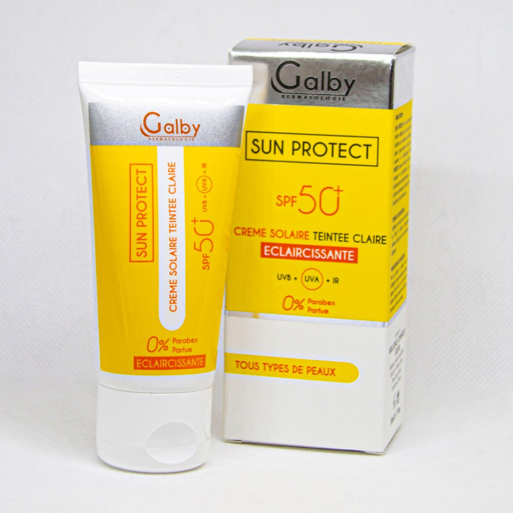 Galby sun protect écran solaire teinte claire SPF50+ 50ml nova parapharmacie prix maroc casablanca