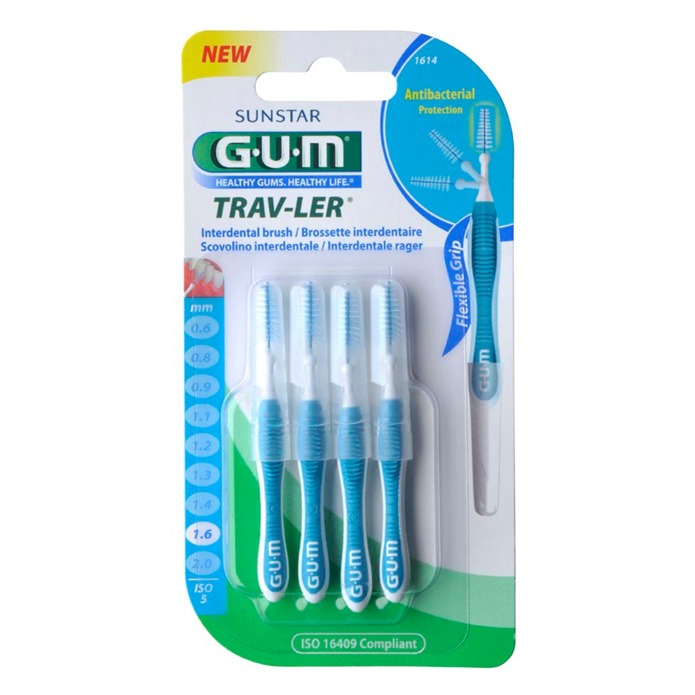 Gum PROXABRUSH TRAV-LER Brossette Interdentaire 1,6mm (1614) nova parapharmacie prix maroc casablanca