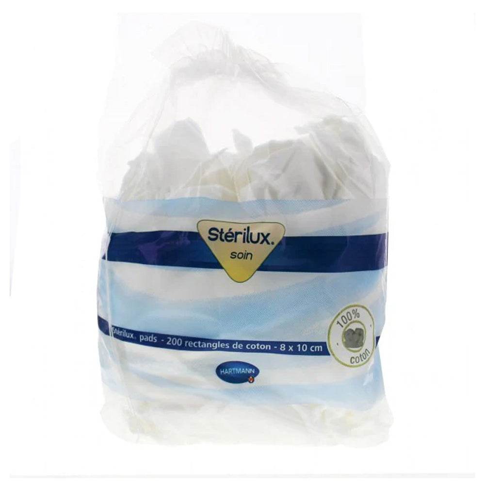 Hartmann Stérilux Pads Rectangles De Coton 200 Pièces