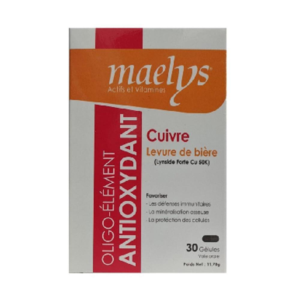 Maelys Cuivre Levure De Bière 30 Gélules nova parapharmacie prix maroc casablanca