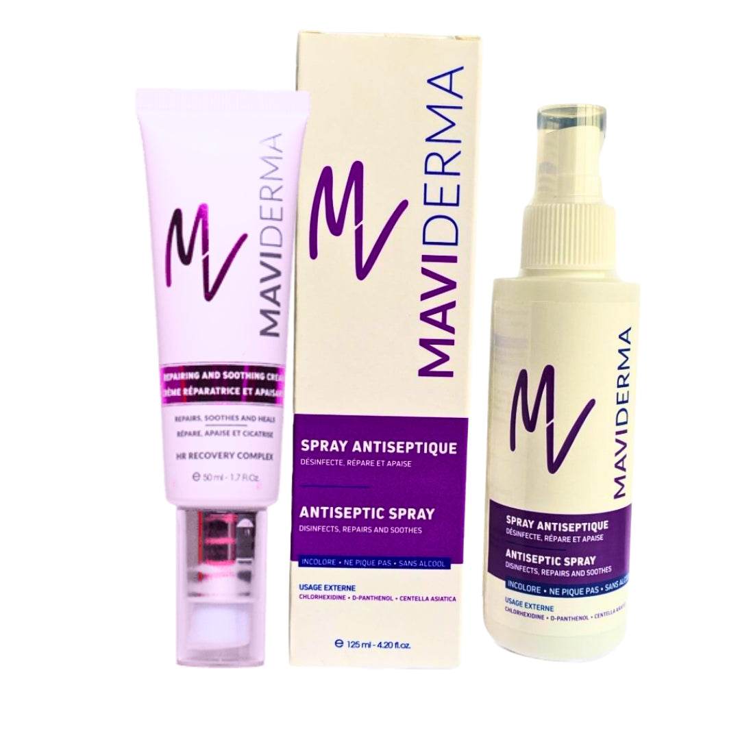 Maviderma Creme Reparatrice 50ml + Spray Antiseptique 125ml Pack - Global Para