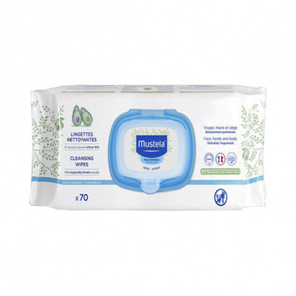 Mustela Lingettes Nettoyantes BIO à L'avocat  70 Pièces nova parapharmacie prix maroc casablanca