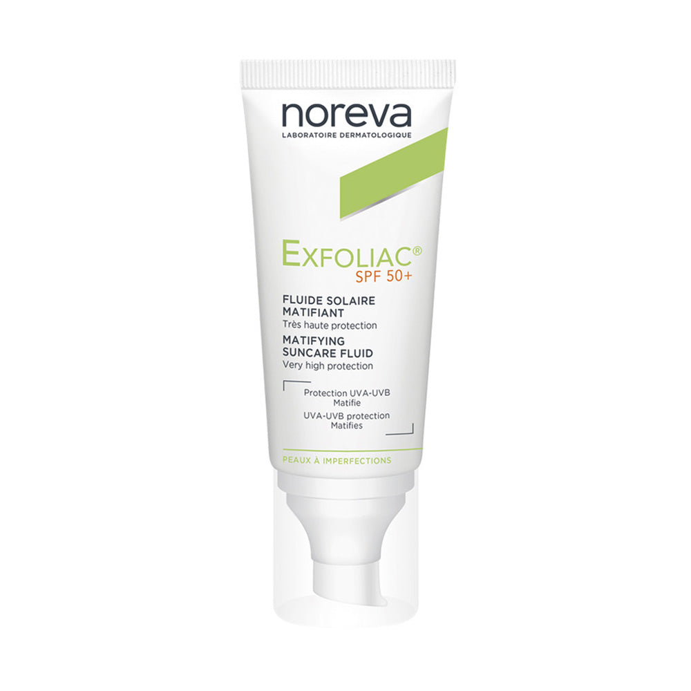 Noreva Exfoliac Fluide solaire matifiant SPF50+ 40ml nova parapharmacie prix maroc casablanca