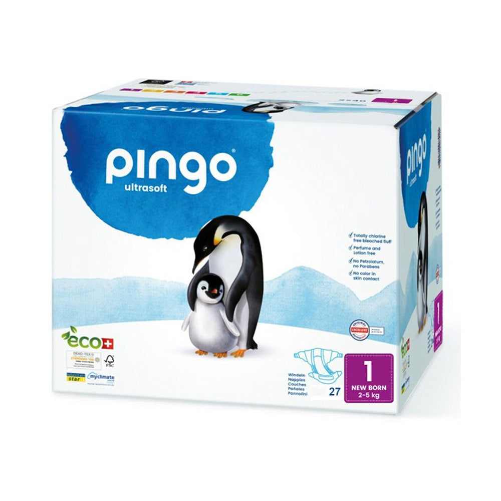 Pingo Couches Écologique Jetables New Born Taille 1 2-5 kg 27 PCS nova parapharmacie prix maroc casablanca