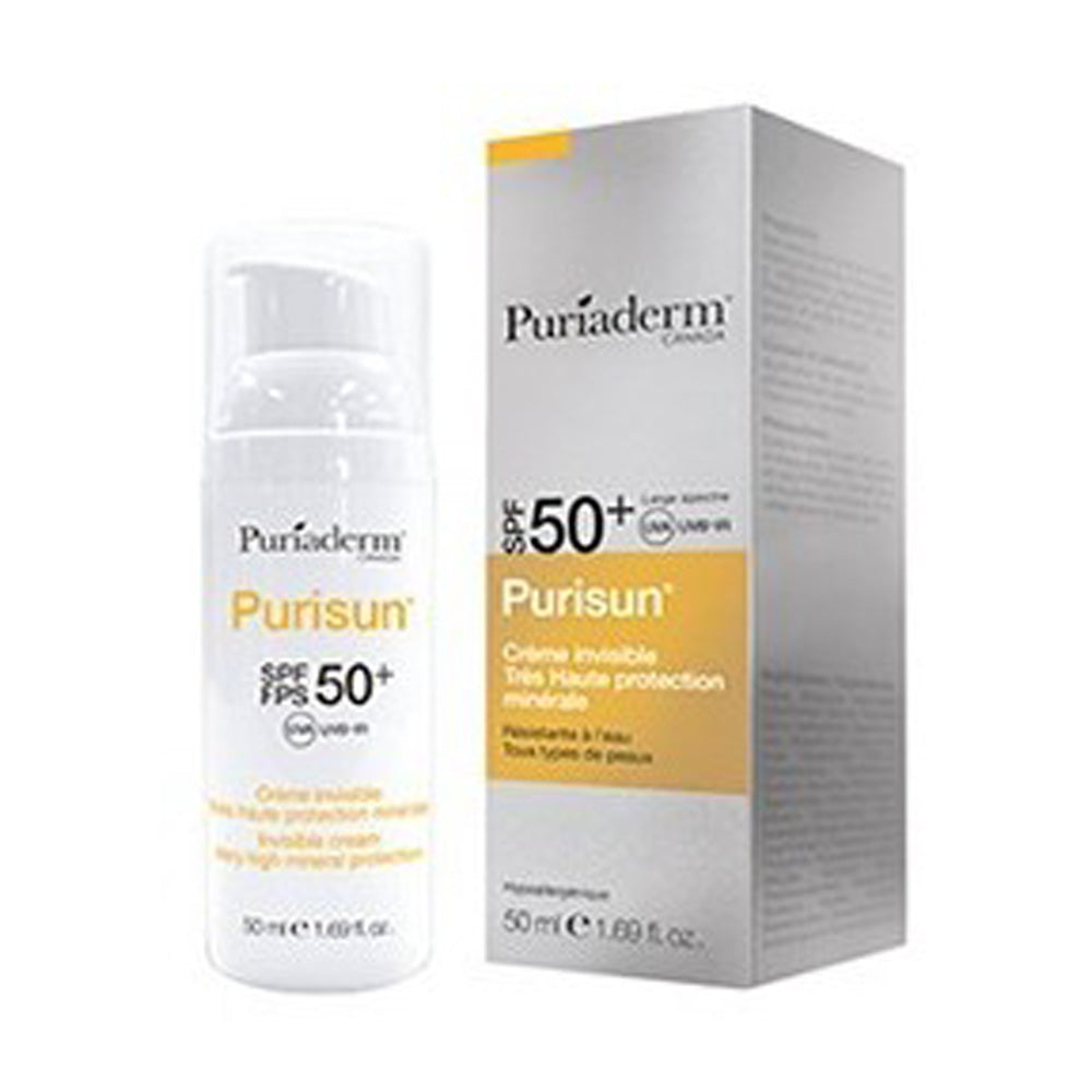 Puriaderm Purisun Crème SPF50 50ml Invisible nova parapharmacie prix maroc casablanca