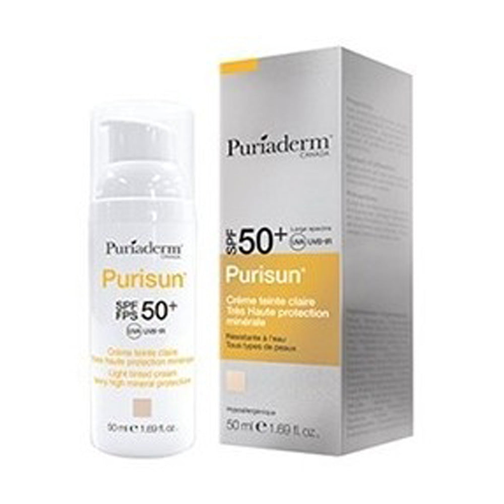 Puriaderm Purisun Crème SPF50 50ml Teinte Claire nova parapharmacie prix maroc casablanca