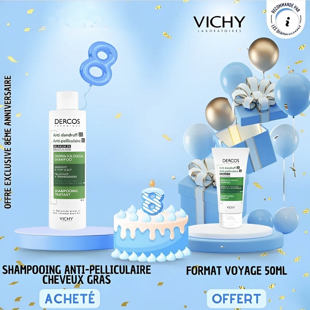 Vichy Dercos Technique Anti-Pelliculaire Shampooing Traitant Cheveux Normaux À Gras 200ml