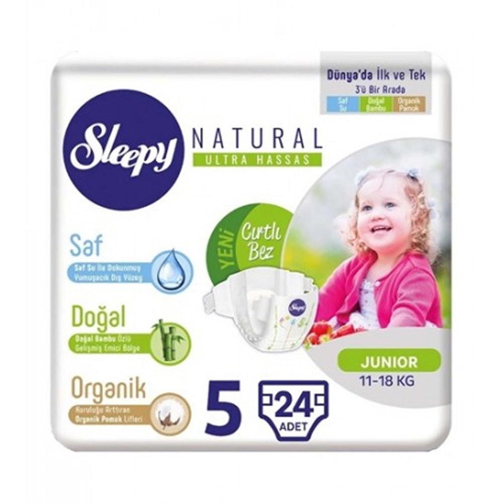 Sleepy Natural 5 Couches Junior 11-18kg 24 Pièces - Nova Para