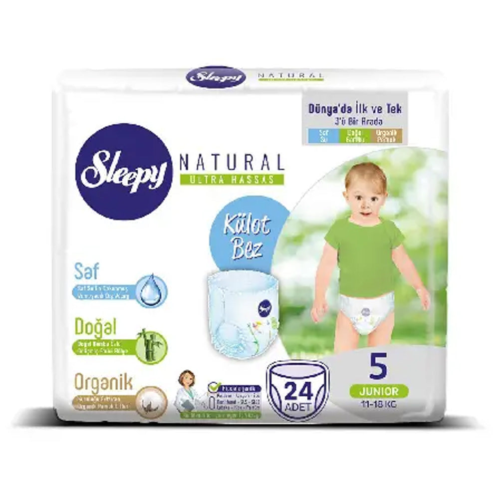 Sleepy Natural 5 Pants Junior 11-18kg 24 Pièces - Nova Para