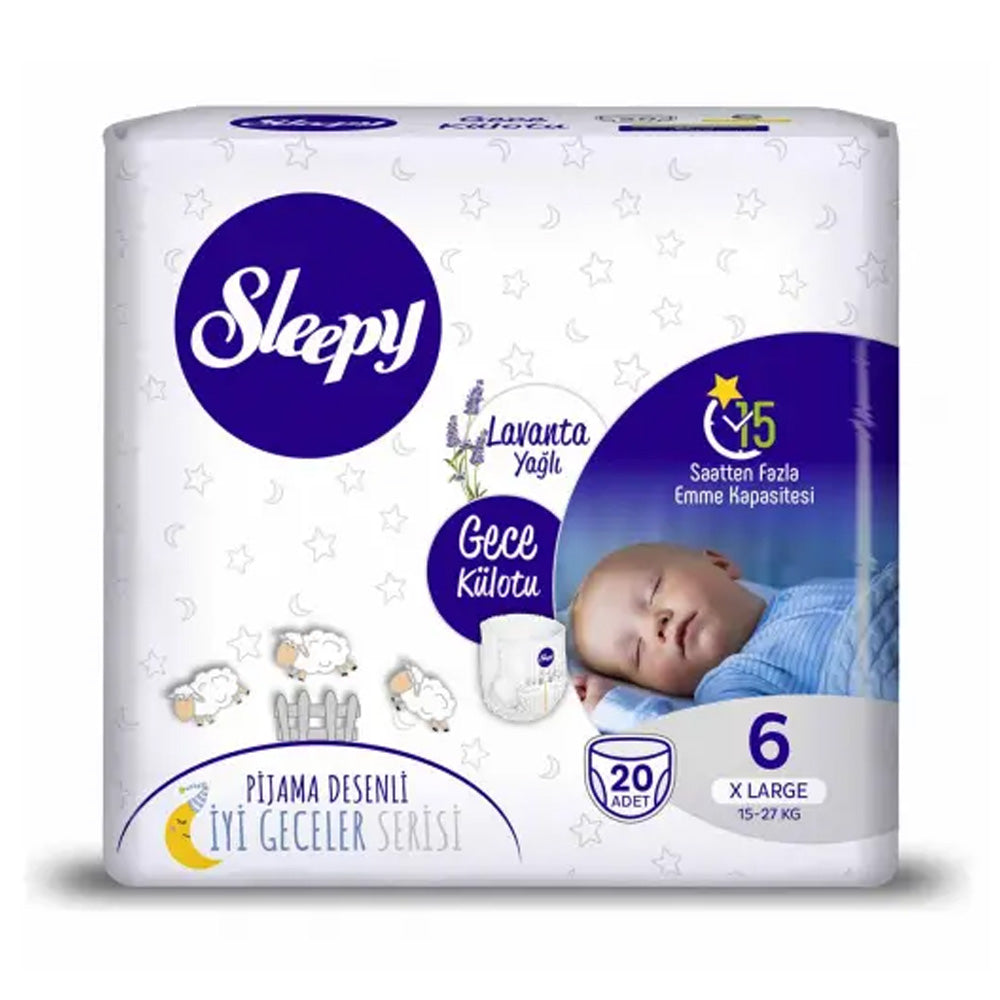 Sleepy Natural 6 Pants Nuit Taille X-large 15-27kg 20 Pièces - Nova Para