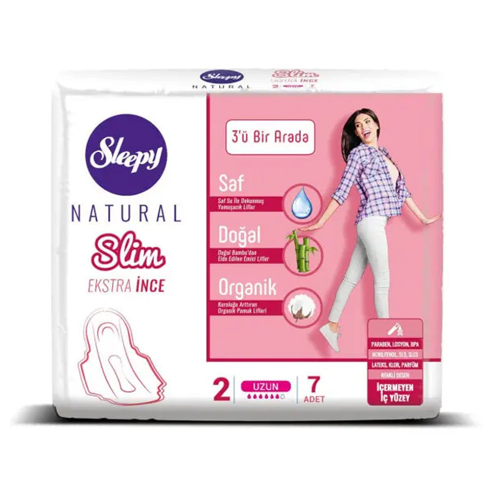 Sleepy Natural Slim Extra Thin 3 in 1 Long Pads 7 Pièces - Nova Para