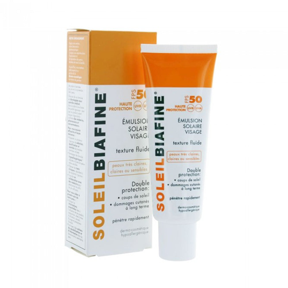 Soleil Biafine Emulsion Solaire SPF50+ 50ml nova parapharmacie prix maroc casablanca