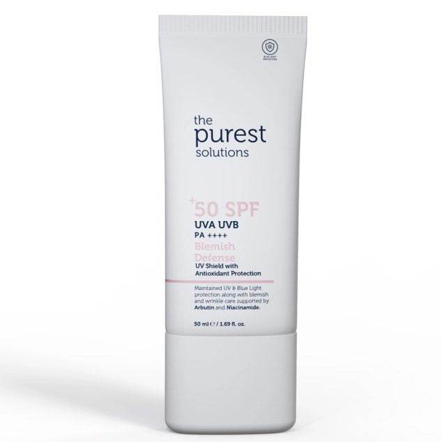THE PUREST SOLUTIONS BLEMISH DEFENSE UVA/UVB CRÈME SOLAIRE ANTIOXYDANTE SPF50+ 50ML - Global Para