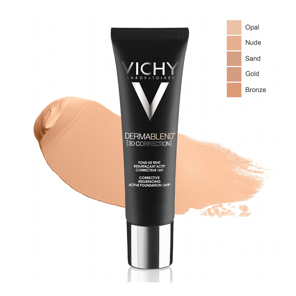 Vichy Dermablend 3D Correction Fond De Teint Resurfaçant Actif Correcteur 16H 30ml Teinte 15 Opal nova parapharmacie prix maroc casablanca