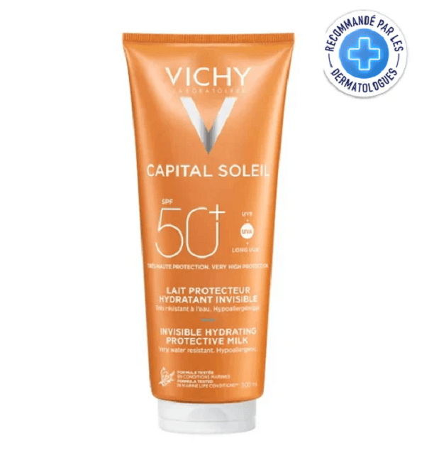 VICHY CAPITAL SOLEIL SPF50+ LAIT PROTECTEUR HYDRATANT INVISIBLE 300ML - Global Para