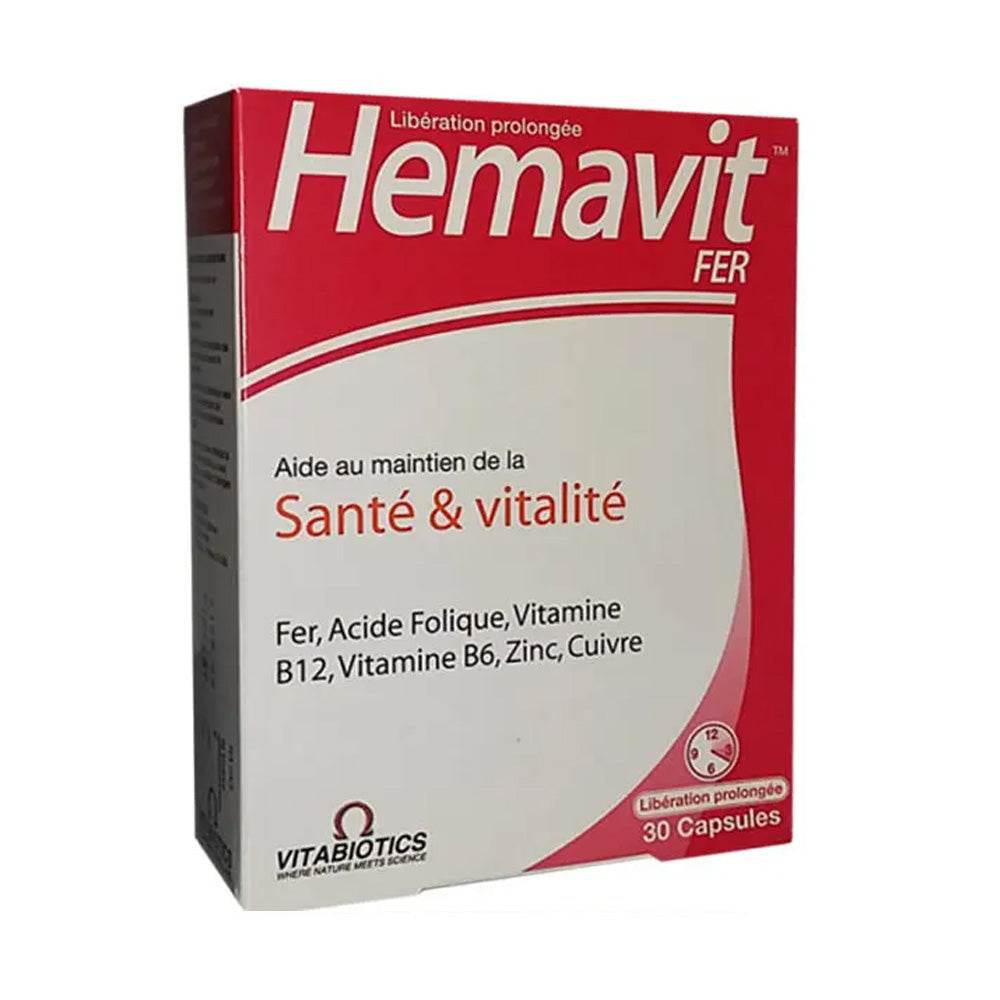 Vitabiotics Hemavit Fer Santé et Vitalité 30 Capsules