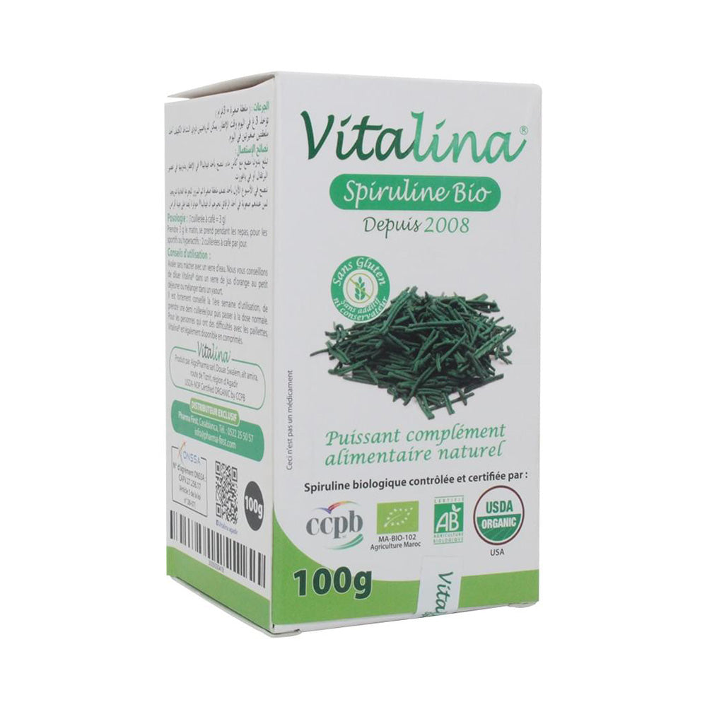 Vitalina Spiruline Bio 100 Comprimés nova parapharmacie prix maroc casablanca