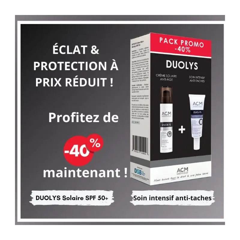 ACM OFFRE DUOLYS Écran Solaire Anti-Âge Spf 50 + DUOLYS Soin Intensif Anti Tâche 40 Ml - Global Para