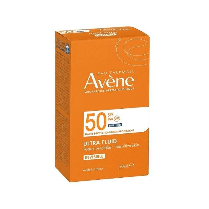 Avène Ultra Fluid Invisible SPF50+ Blue Light 50ml Protection Solaire Peaux Sensibles