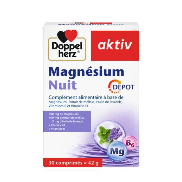 DOPPELHERZ AKTIV MAGNESIUM NUIT 30 COMPRIMES| Global Para