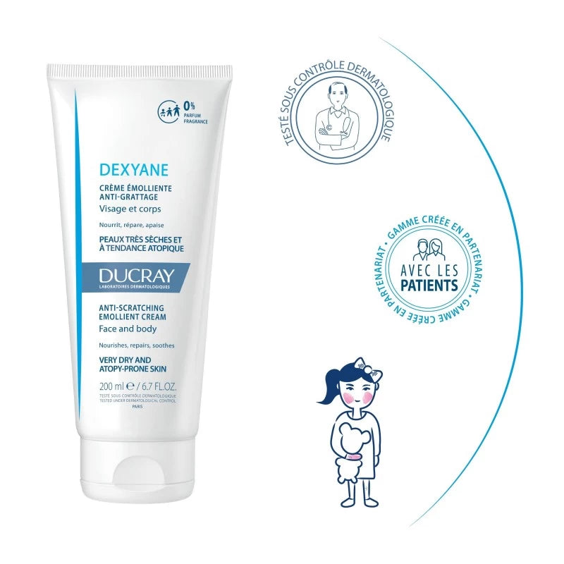 Ducray Dexyane Crème Émolliente Anti-Grattage 200ml | Global Para 