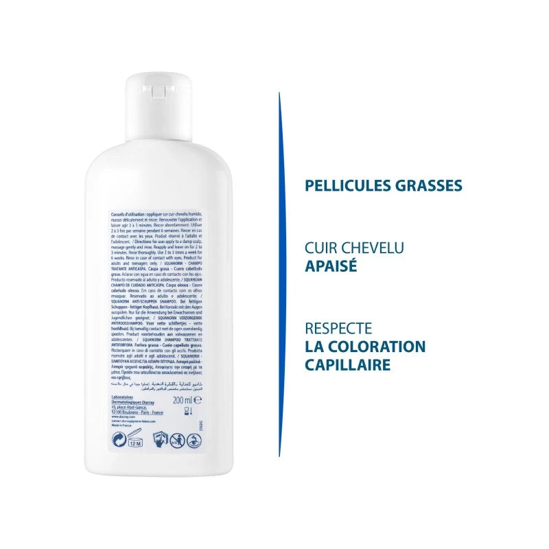 Ducray SQUANORM Shampooing Traitant Antipelliculaire - Pellicules grasses 200ml | Global Para 