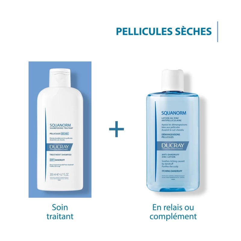 Ducray SQUANORM Shampooing Traitant Antipelliculaire - Pellicules Sèches 200ml | Global Para 