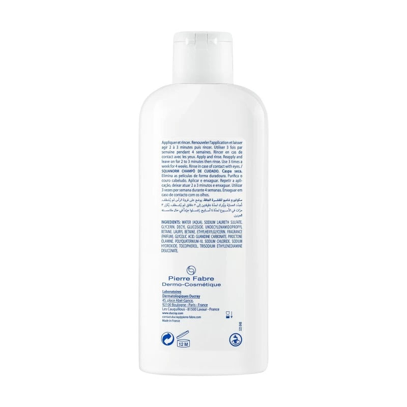 Ducray SQUANORM Shampooing Traitant Antipelliculaire - Pellicules Sèches 200ml | Global Para 