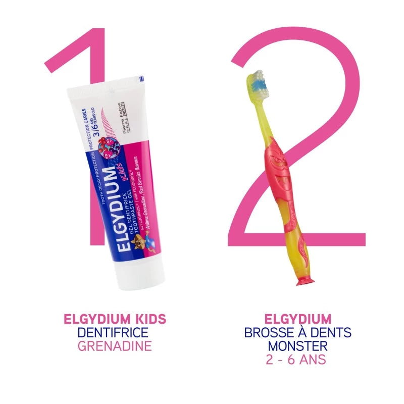 ELGYDIUM Kids Grenadine 3/6 ans dentifrice enfant 50ml