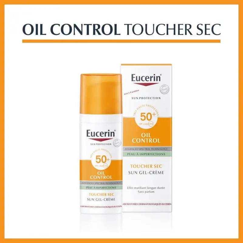 Eucerin Sun Protection Oil Control Gel-Crème SPF50+ 50ml = OIL CONTROL TOUCHER SEC ET DERMOPURE GEL NETTOYANT FORMAT VOYAGE - Global Para