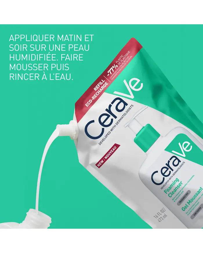 Cerave Gel Moussant Eco-Recharge Visage et Corps Peaux Normales à Grasses - Global Para