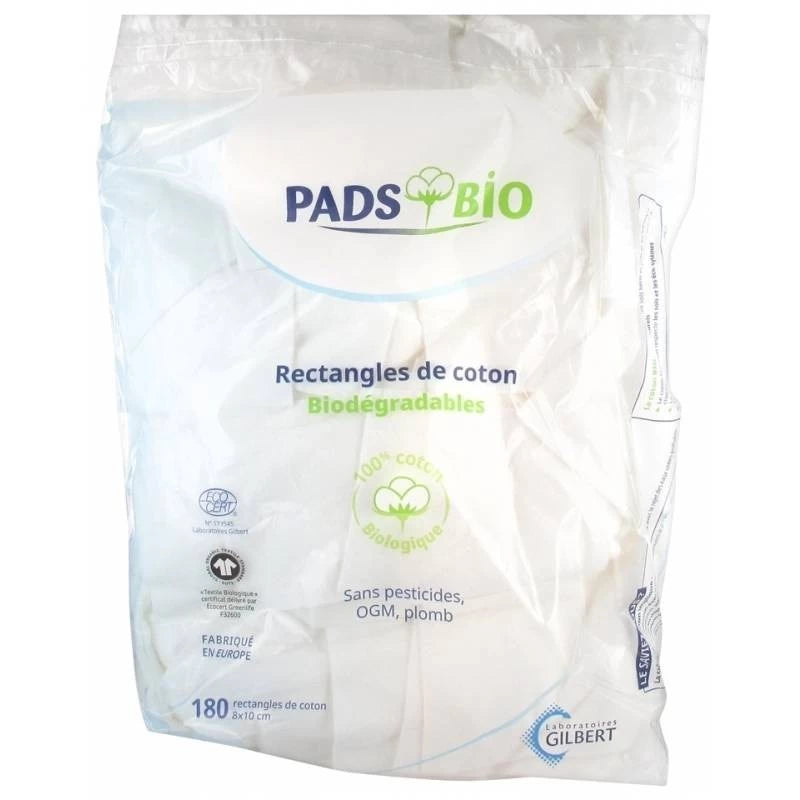 GILBERT Pack PADS BIO Rectangles De Coton | 180*2